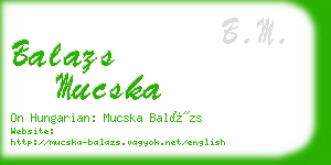 balazs mucska business card